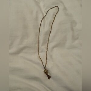 Vintage Gold Discoball Necklace with tassel